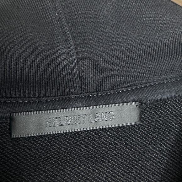 HELMUT LANG Core Logo Spellout Hoodie Black Sz Large {J9} - Picture 5 of 6